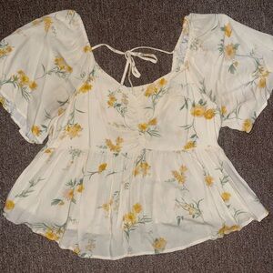 American Eagle Yellow Blouse Shirt